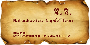 Matuskovics Napóleon névjegykártya